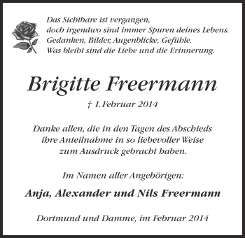 Anzeige von Freermann Brigitte von OM-Medien